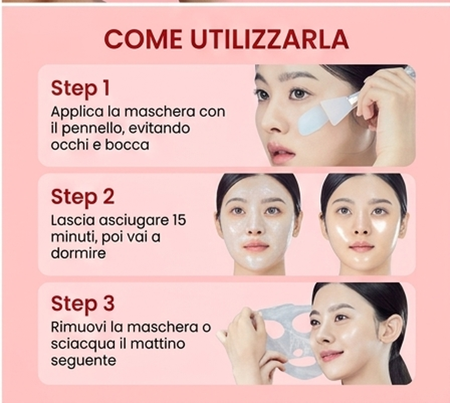 Maschera da notte al collagene